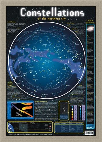 Framed Framed Constellations of the Northern Sky - Stellar Map